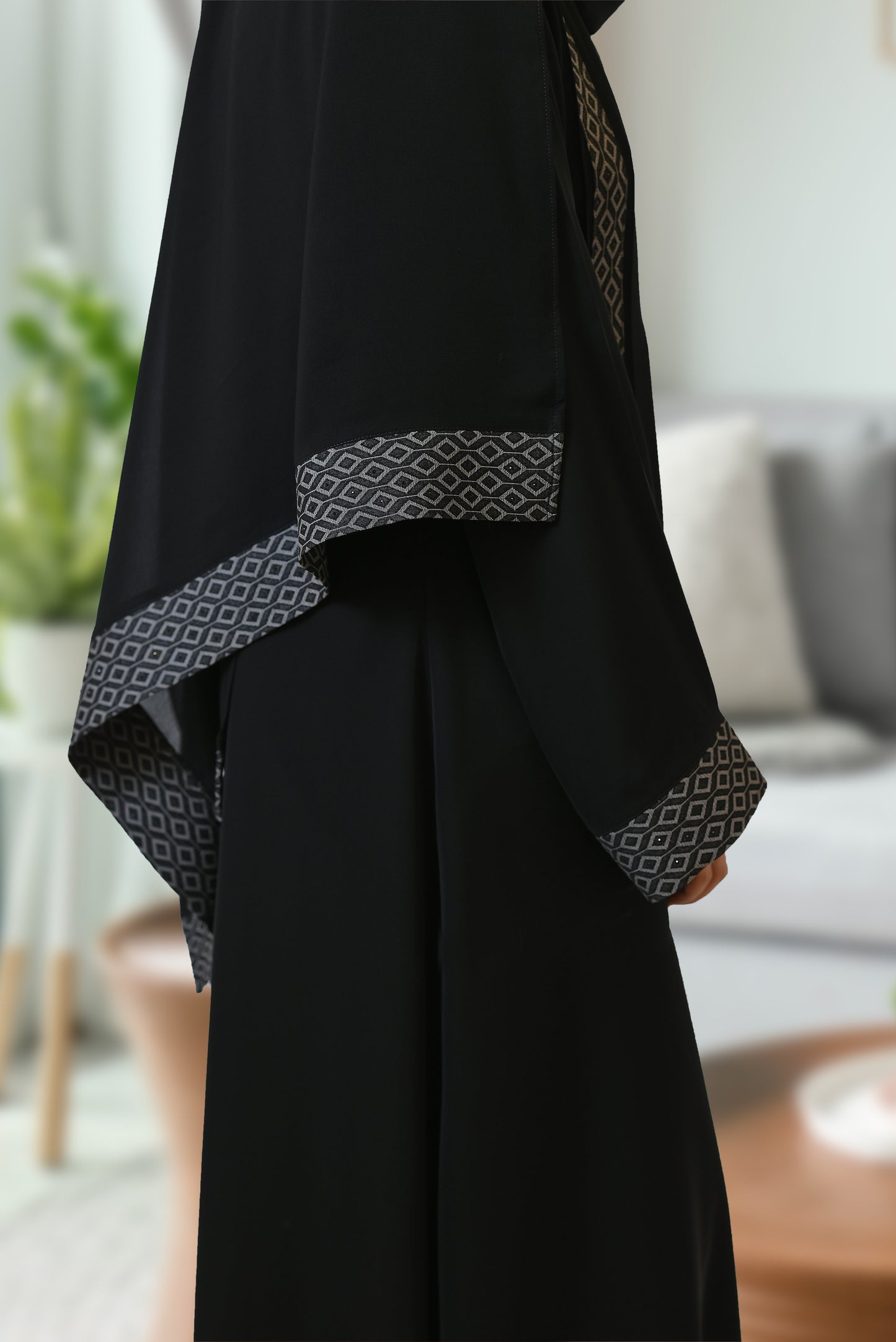 Blackish Gray Flary Maxi Abaya