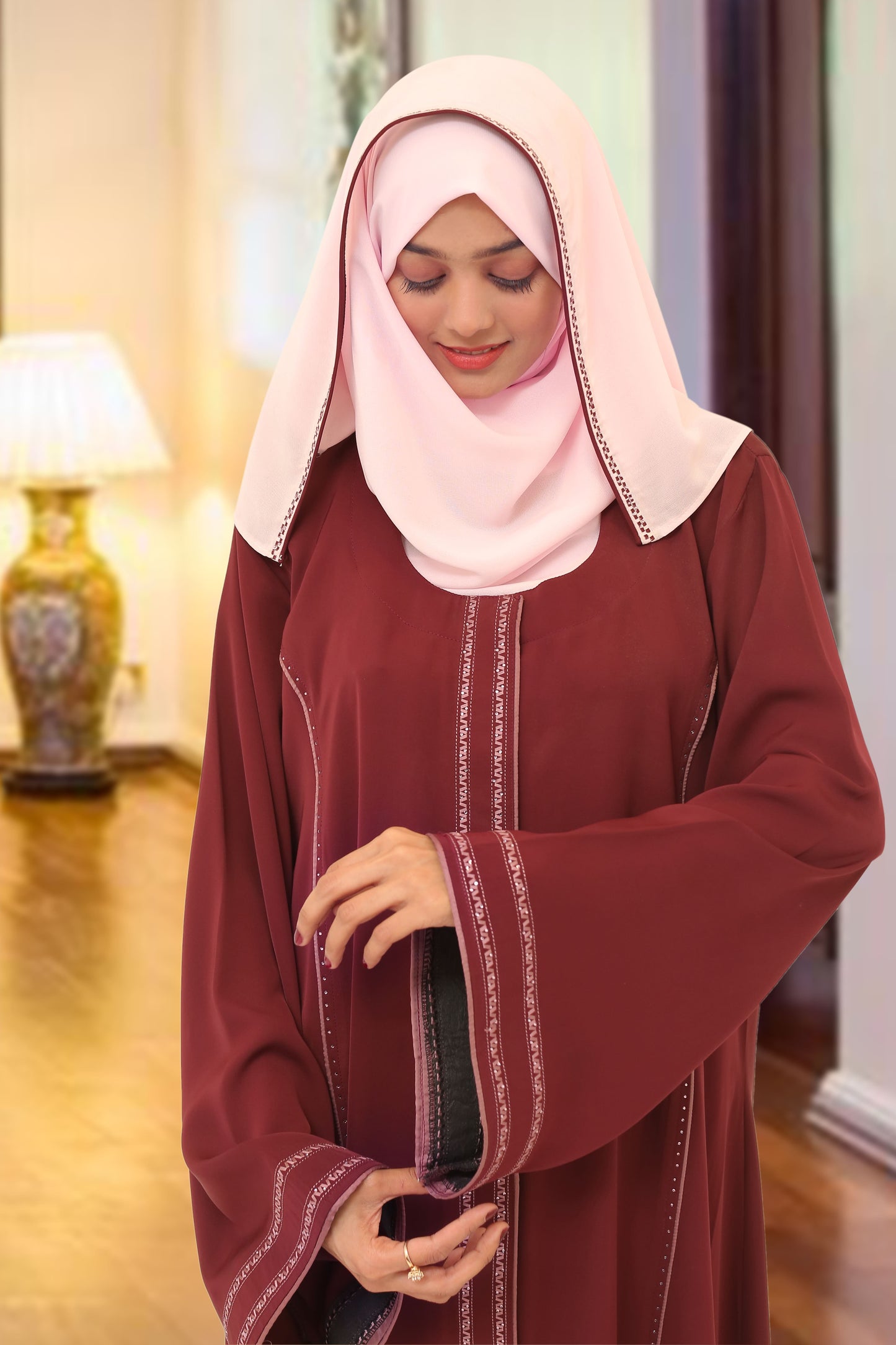 Bright Rose Maxi Abaya