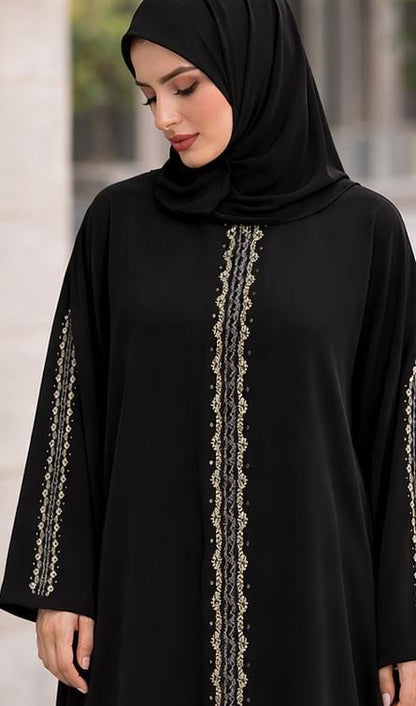 The Aura Black Gold-Filigree Abaya