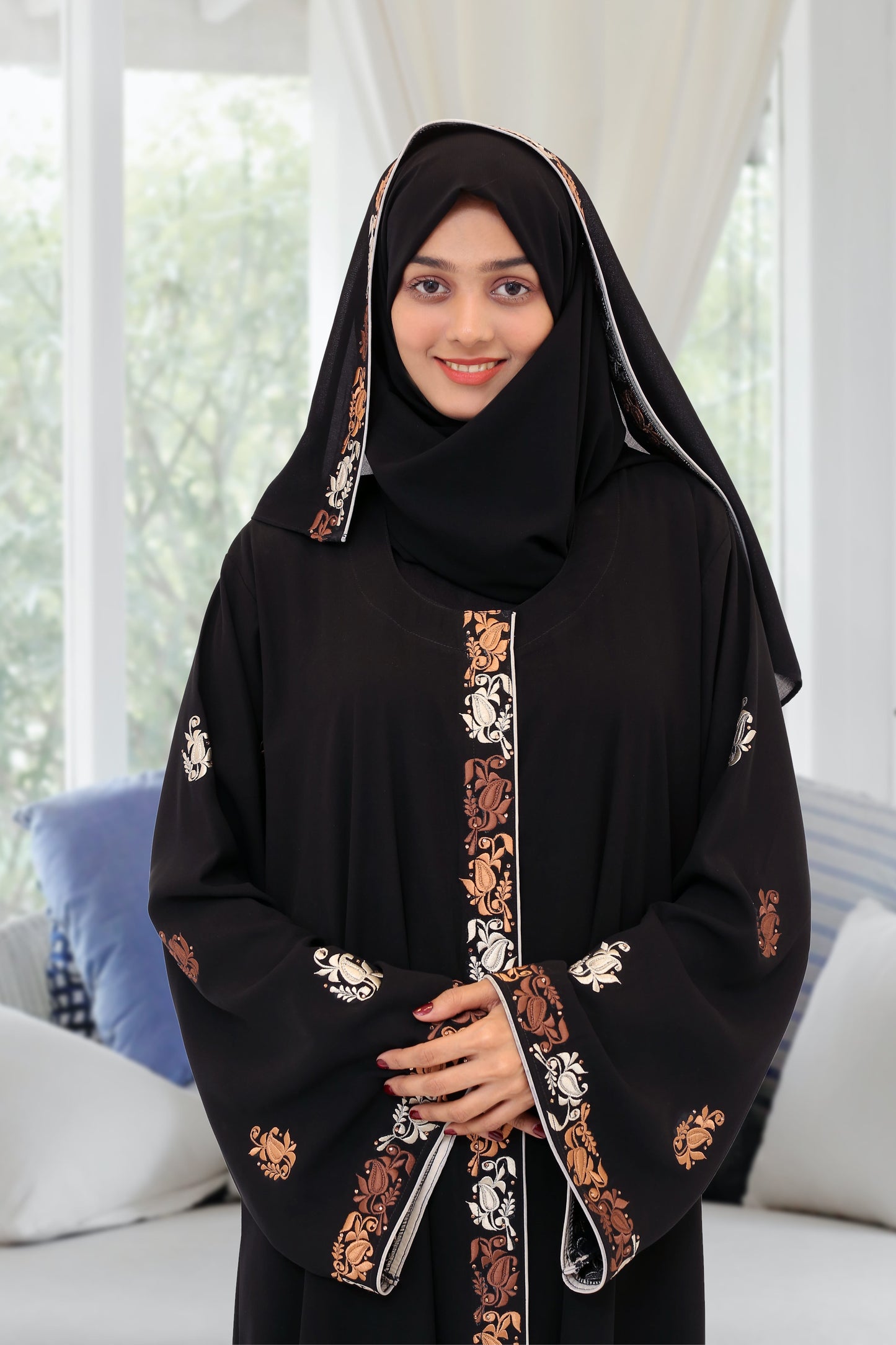 3D Embroidery Abaya