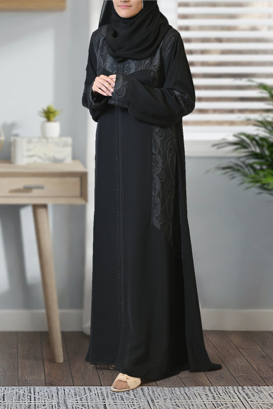 Black Mesh Maxi Abaya