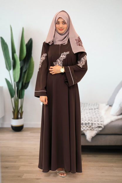 Chocolate Brown Classic Maxi Abaya