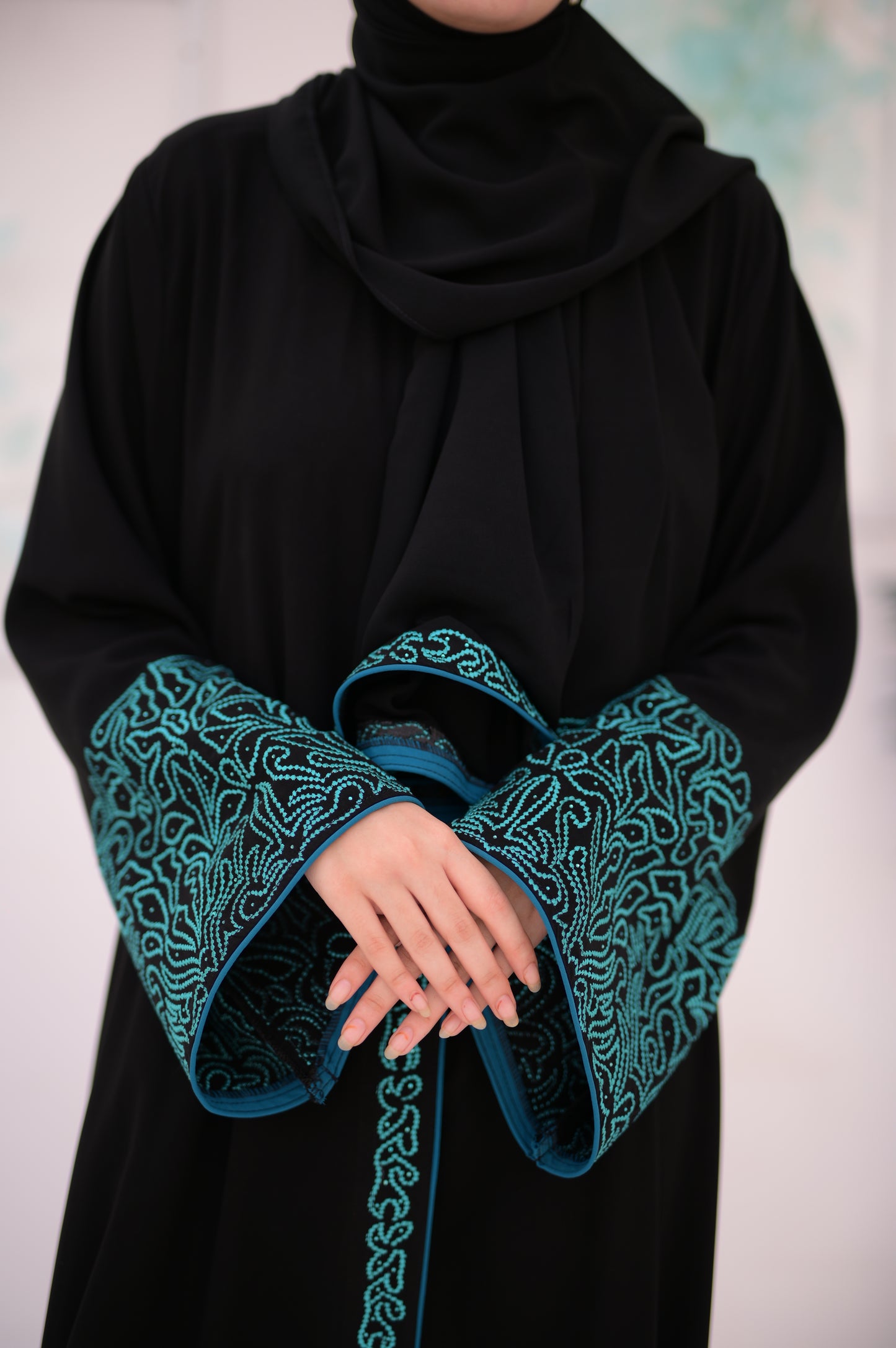 Digital Umbrella Sleeves Abaya