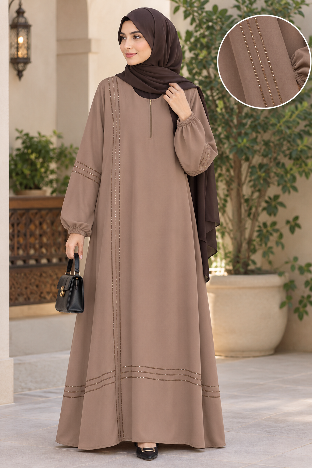 Elegant Taupe Abaya