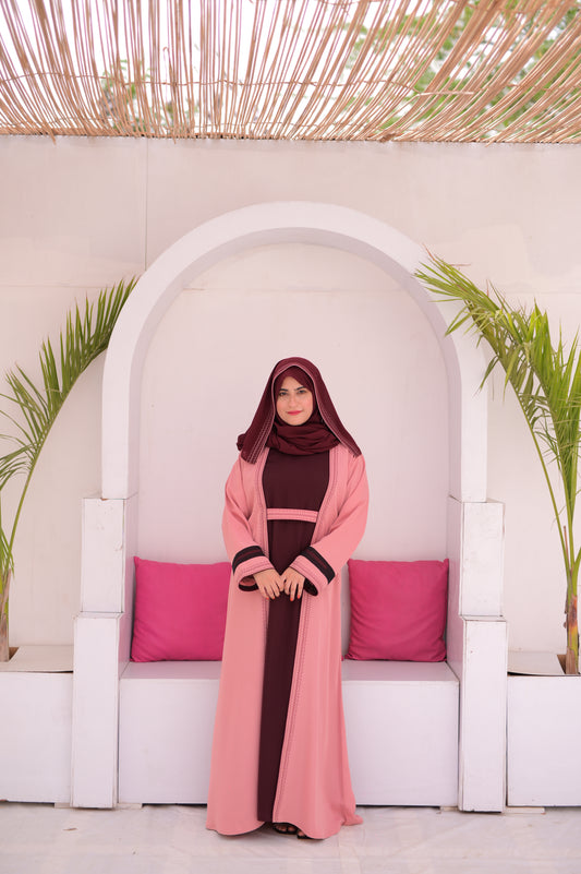 Elegant Drapes Embroidered Abaya With Attach Inner & Shella