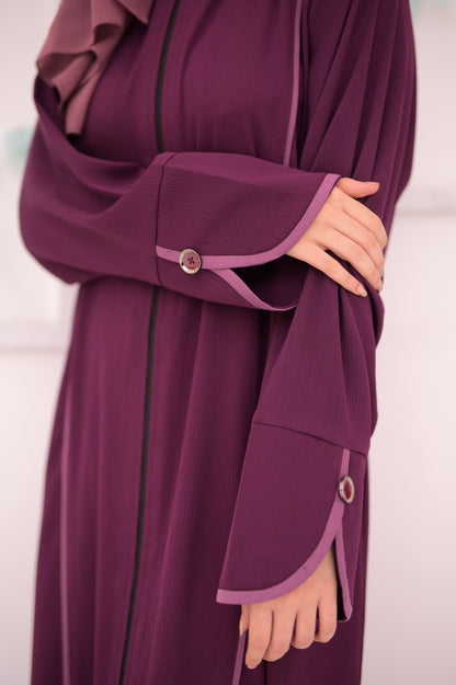 Metallic Zipper Zoom Crinkle Abaya