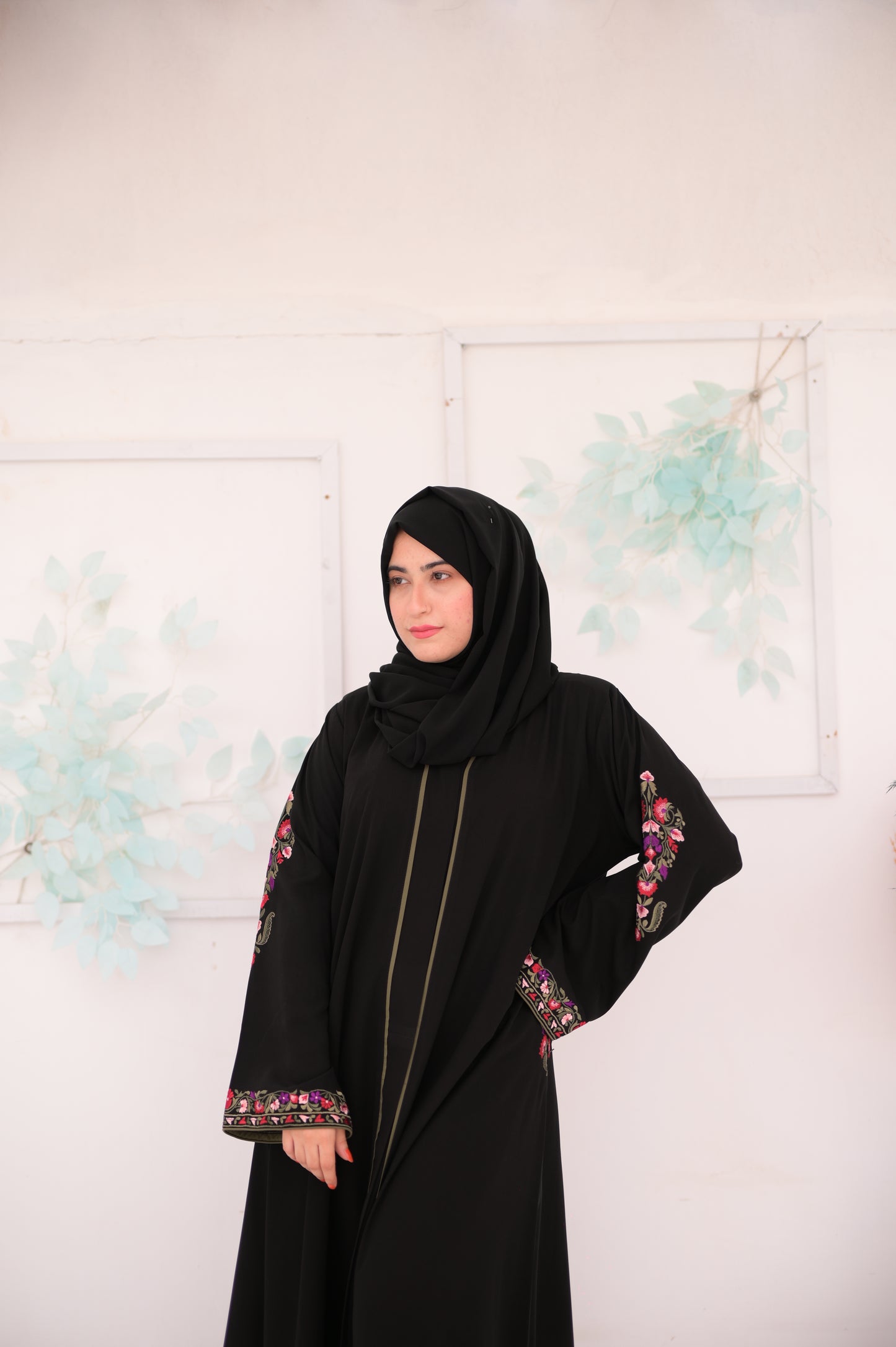 Multi Colored Embroidery Abaya