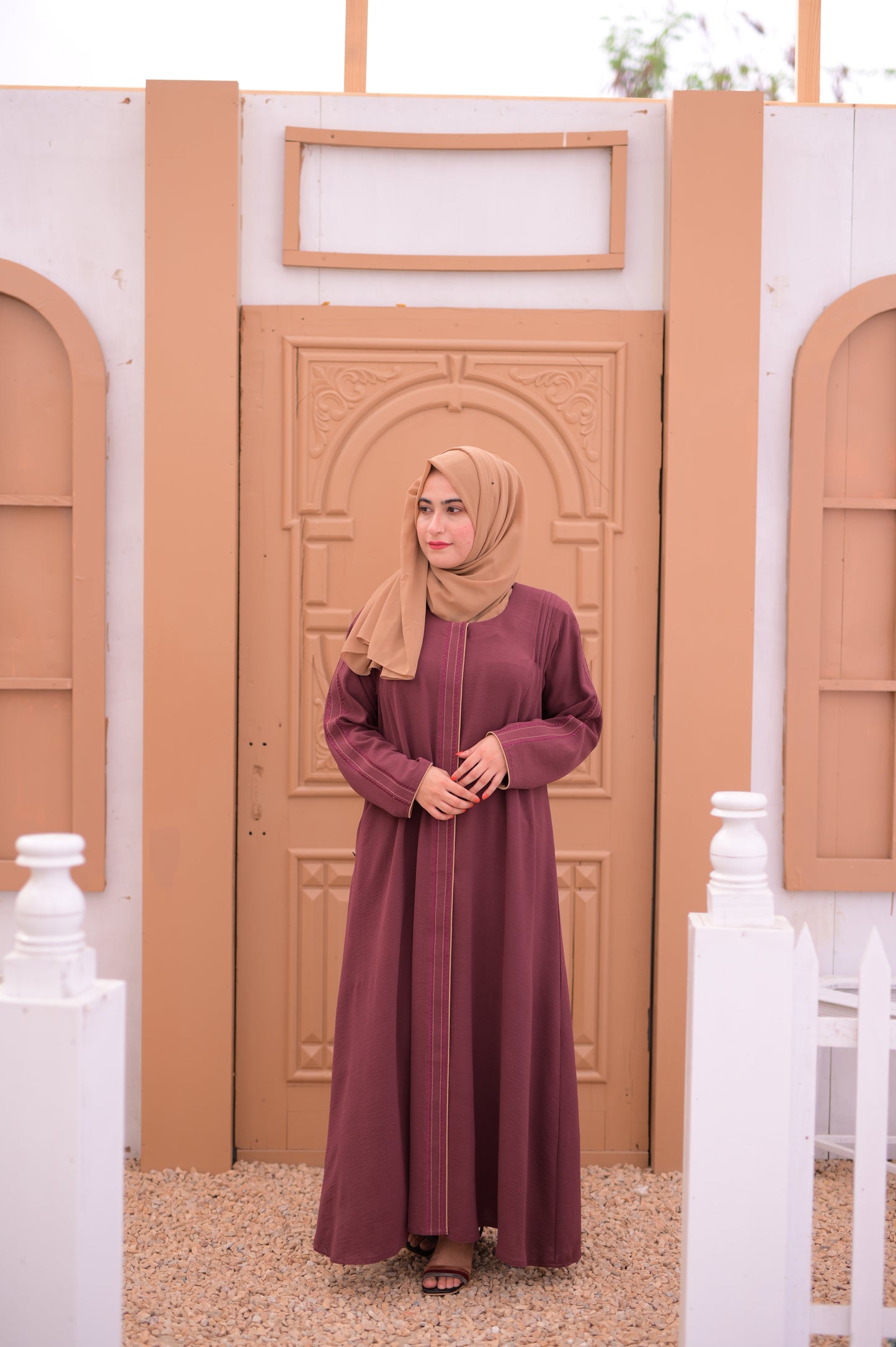 Plum Embroidered Abaya