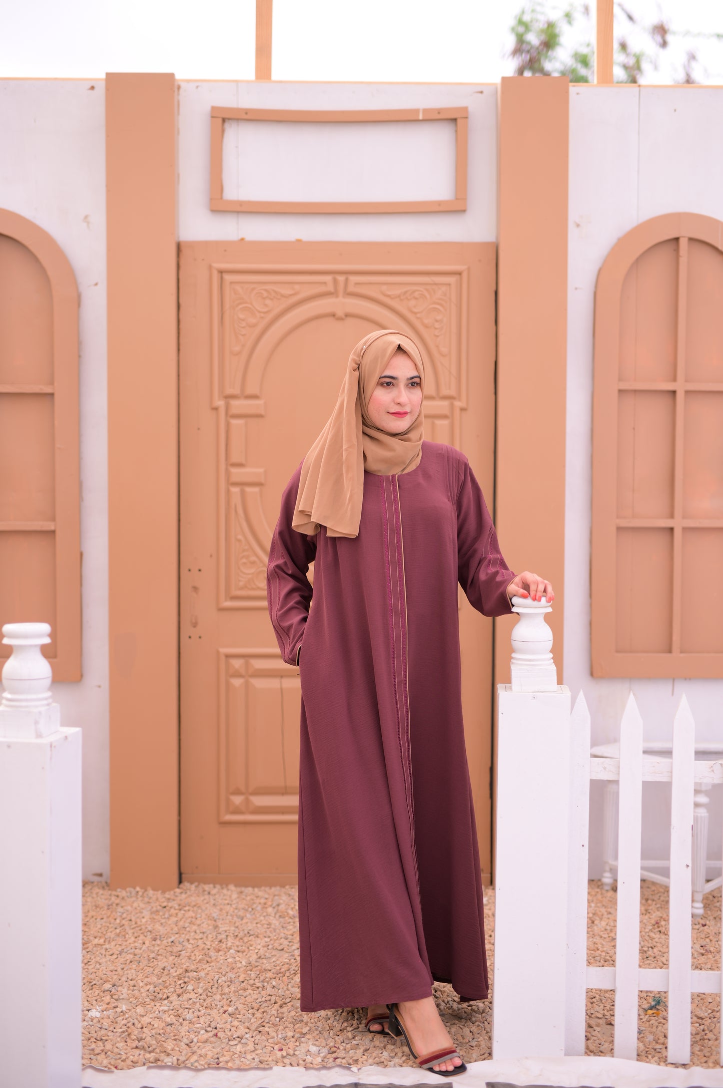 Plum Embroidered Abaya