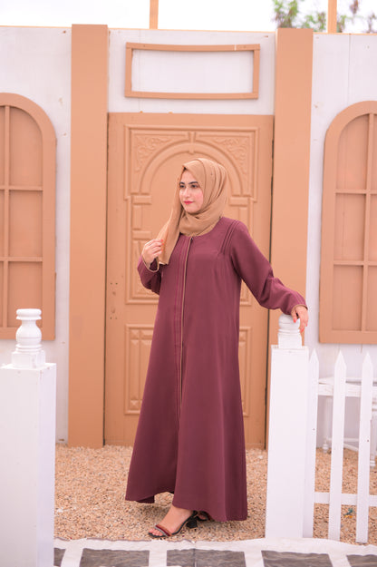 Plum Embroidered Abaya