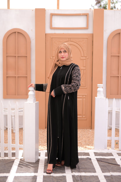 Practical Abaya with Sleeve Embroidery