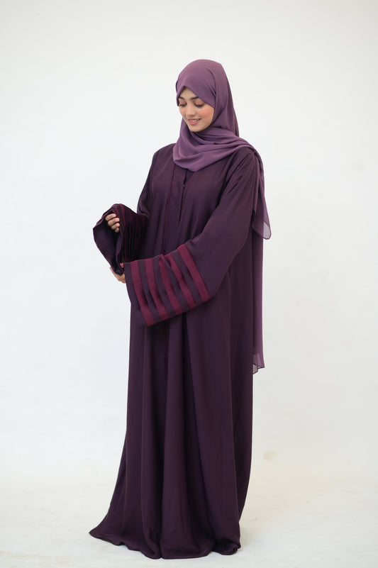 Purple Sleeves Design Abaya