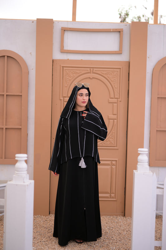 Short Jacket Zipper Abaya