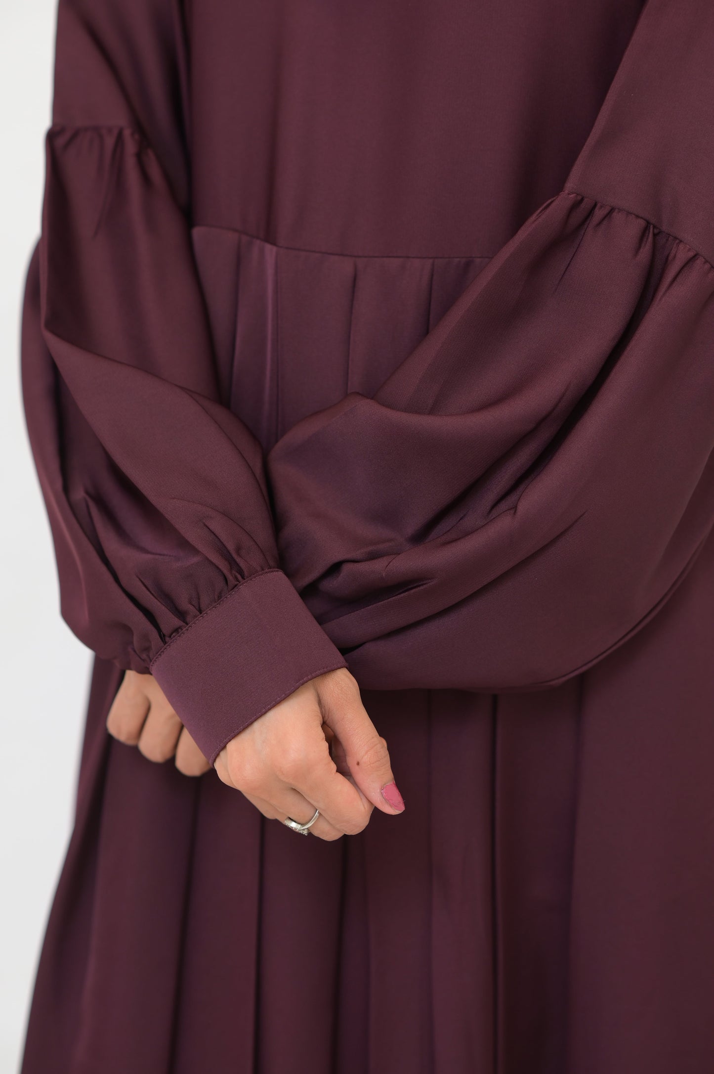 Wine Designer Frock Abaya