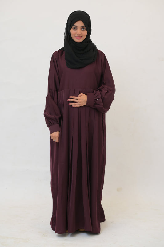 Wine Designer Frock Abaya