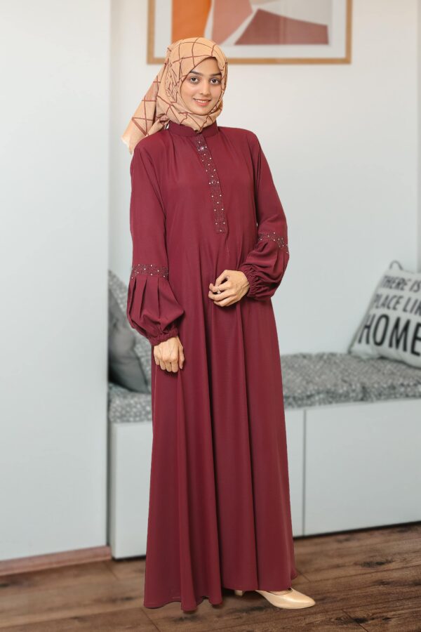 Maroon Marble Texture Abaya