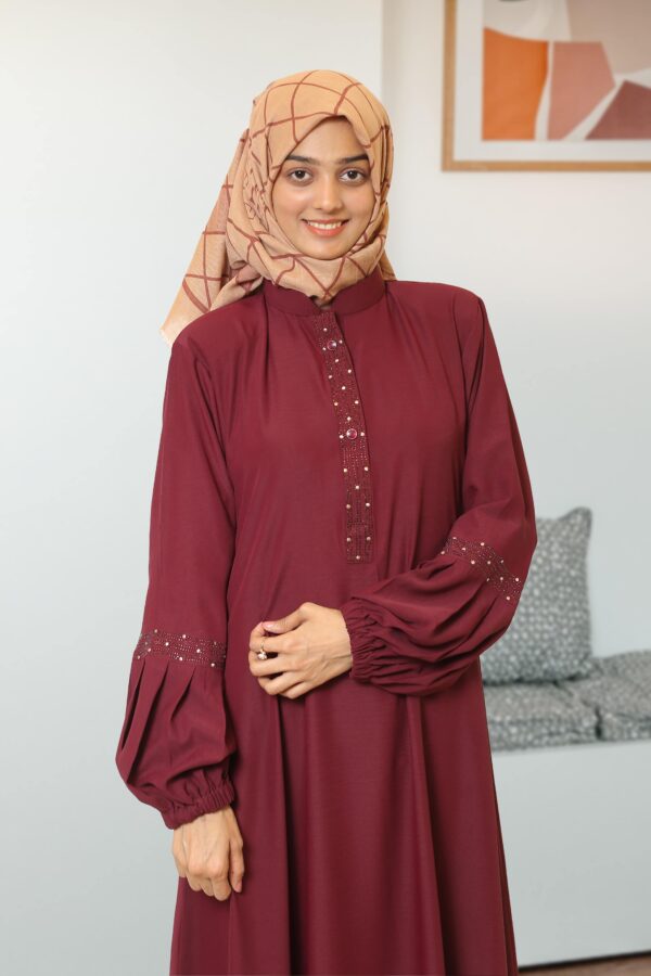 Maroon Marble Texture Abaya