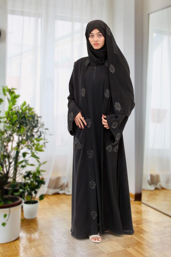 Double Style Floral Abaya