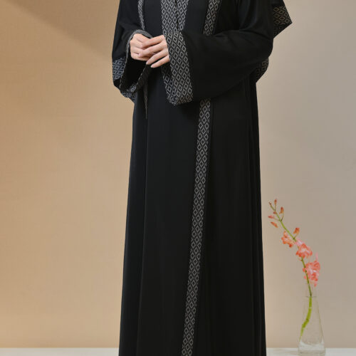 Blackish Gray Flary Abaya