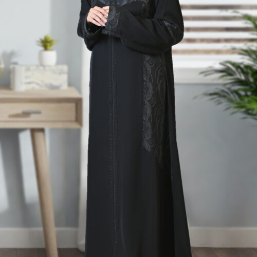 Black Mesh Abaya