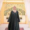 Green Zoom Front Open Abaya