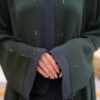 Green Zoom Front Open Abaya