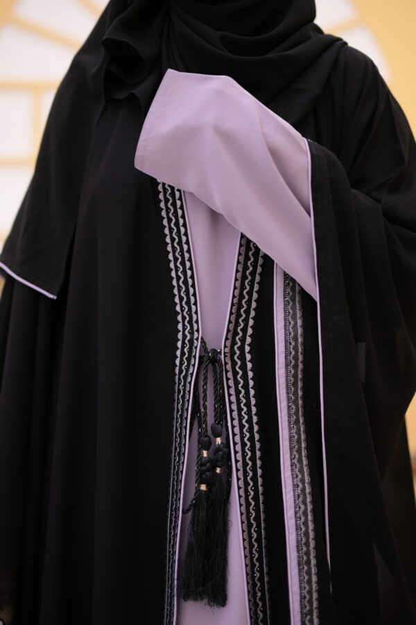 Grey Black Classic Butterfly Abaya