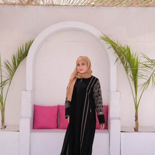 Practical Abaya with Sleeve Embroidery