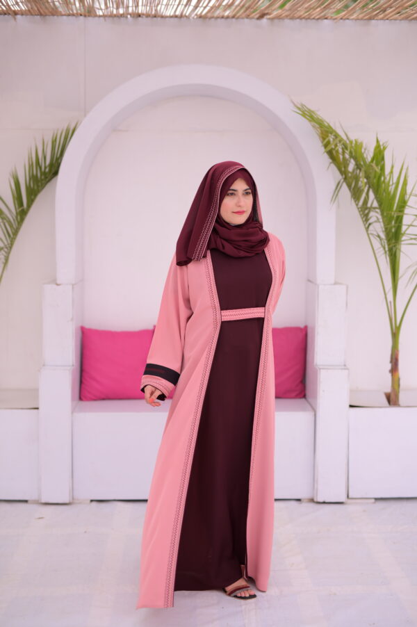 Elegant Drapes Embroidered Detail Abaya With Inner & Sheila