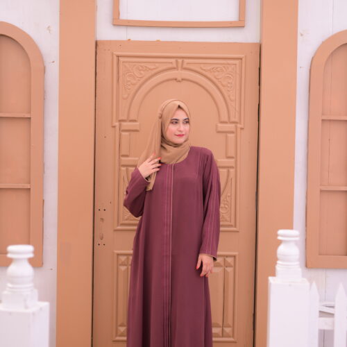 Plum Embroidered Abaya