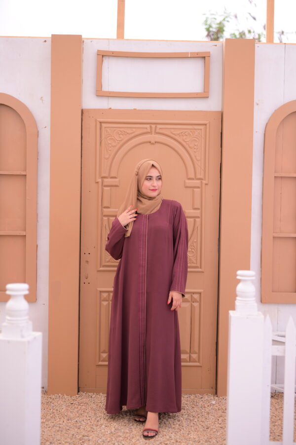 Plum Embroidered Abaya