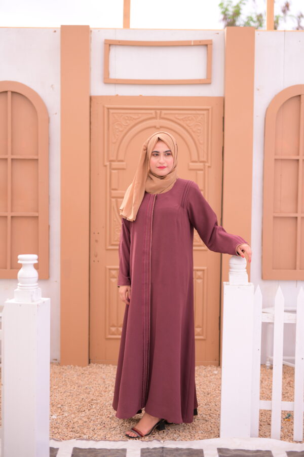 Plum Embroidered Abaya