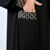 Elegant Black Abaya with Geometric Trim