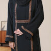 Elegant Black Abaya with Golden Embroidery