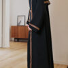 Elegant Black Abaya with Golden Embroidery