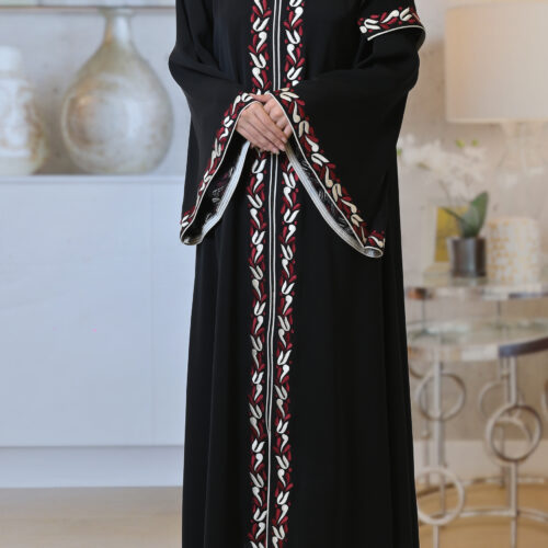 Elegant Embroidered Black Abaya