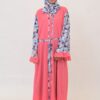 Old Rose Pink Printed Abaya