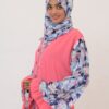 Old Rose Pink Printed Abaya