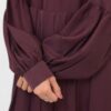 Wine Designer Abaya With Frills