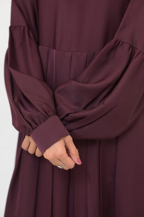 Wine Designer Abaya With Frills